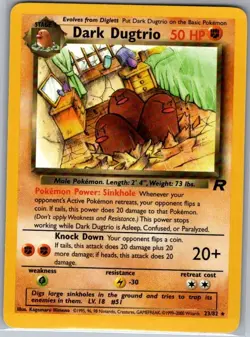 Dark Dugtrio 23/82 Non Holo Team Rocket - Pokemon Card - NM - Image 1