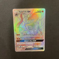 Pokemon Card Salazzle GX 151/147 Burning Shadows Full Art Rainbow Secret Rare NM - Image 1