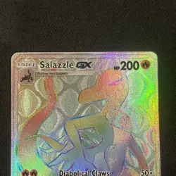 Pokemon Card Salazzle GX 151/147 Burning Shadows Full Art Rainbow Secret Rare NM - Image 2