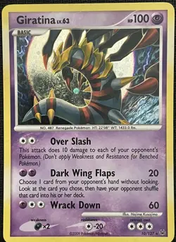 Giratina 10/127 Holo Swirl Rare Platinum 2009 Holo Foil LP Pokemon - Image 1