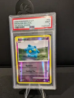 Pokemon Bronzor Reverse Foil Majestic Dawn #52/100 PSA 9 - LOW POP 4 - Image 1
