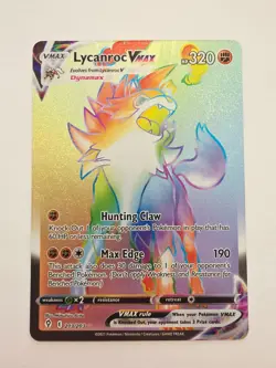 Pokemon TCG Lycanroc Vmax Evolving Skies Secret Rainbow Rare 213/203 - Image 1