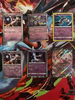 Mew & Mewtwo Pokemon Card Lot 6 Cards 151 ex Reverse Holo Japanese - Image 1