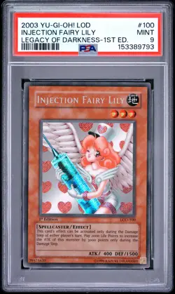 2003 YU-GI-OH! LOD-LEGACY OF DARKNESS 1ST EDITION INJECTION FAIRY LILY PSA 9 - Image 1