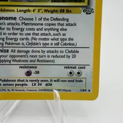 Pokemon TCG Clefable Holo Unlimited Rare Card Jungle Base Set 1/64 NM WOTC 1999 - Image 4