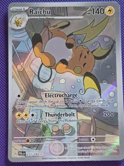 Pokemon TCG Raichu Card Paldea Evolved Illustration, Rare, 211/193 - Image 1