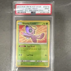 The Pokemon Company 2017 SM Black Star Promo Shining Celebi SM79 Holo PSA 9 - Image 1