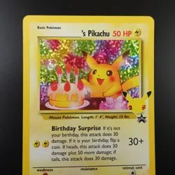 Birthday Pikachu 24 Pokemon Celebrations Collection Holo Card - Image 2