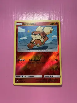 Growlithe 21/149 - 2017 REVERSE HOLO Pokemon Sun & Moon Common Card - Image 1