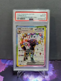 2025 POKEMON SVP EN-SV BLACK STAR PROMO #176 UMBREON EX PSA 8 - Image 1