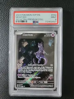 2023 POKEMON SVP EN-SV BLACK STAR PROMO 151 ULTRA-PREM COLL #052 MEWTWO PSA 9!! - Image 1