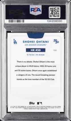 2024 TOPPS 50/50 SHOHEI OHTANI CHROME-"LA" LOGOFRACTOR SHOHEI OHTANI 38/50 PSA 9 - Image 2