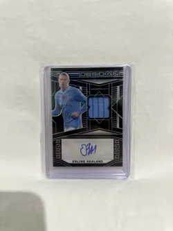 2023-2024 Panini Erling Haaland Patch Auto (game Worn) Obsidian Card, 12/30 - Image 1