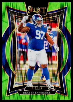 2024 Panini Select #52 Dexter Lawrence Neon Green Prizm Shock #/599 E17 - Image 1