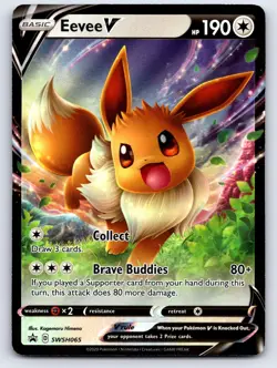 Eevee V SWSH065 Holo Promo Sword & Shield Promo Pokemon Holo Near Mint - Image 1