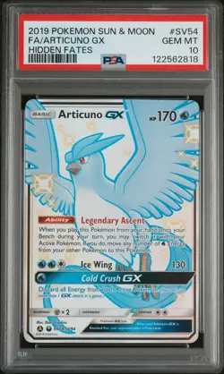 2019 POKEMON SUN & MOON HIDDEN FATES #SV54 FULL ART/ARTICUNO GX PSA 10 - Image 1