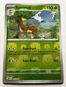 Sawsbuck 007/086 Master Ball Reverse Holo SV: White Flare - Image 1