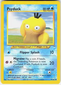 Psyduck 79/105 Common Neo Destiny Pokemon Unlimited Moderately Played - Image 1