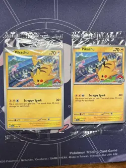 TWO (2) SEALED Pikachu Promo 2024 World Championships SVP 190 Pokemon - Image 1