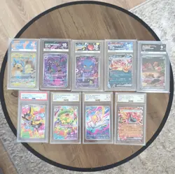 Pokemon TCG Japanese 9 Graded Holo Card Lot - Charizard ex, Raichu GX - Image 1