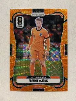 FRENKIE DE JONG Netherland 2026 Prizm FIFA World Cup Soccer ORANGE WAVE #108/125 - Image 1