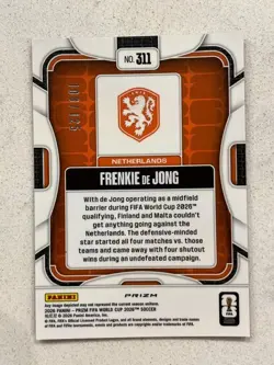 FRENKIE DE JONG Netherland 2026 Prizm FIFA World Cup Soccer ORANGE WAVE #108/125 - Image 2