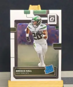 2022 Donruss Optic #214 Breece Hall RC New York Jets Rookie Football Card - Image 1