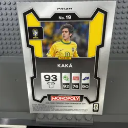 2026 Panini Prizm Monopoly FIFA World Cup Kaka Gold Cracked Ice Prizm SP #19 - Image 2