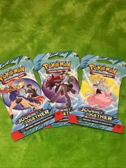 3 Pokemon Journey Together Sleaved Booster Packs New Factory Sealed - Image 1
