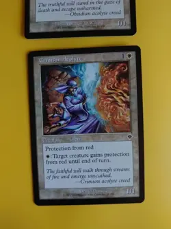 MTG Card. x2 Crimson Acolyte & Obsidian Acolyte Clerics Judgment 2 cards - Image 2