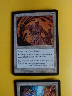 MTG Card. x2 Crimson Acolyte & Obsidian Acolyte Clerics Judgment 2 cards - Image 3