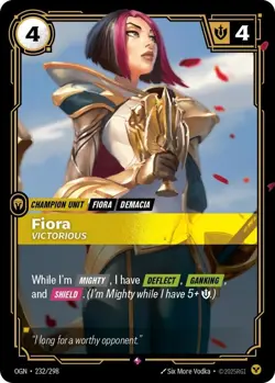 Fiora (Victorious) Origins OGN 232/298 Rare Riftbound Card - Image 1