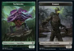 MTG - Saproling Token // Zombie Token - Foil, Dominaria United Commander - Image 1