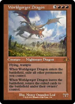 MTG - Worldgorger Dragon - Foil - Retro Frame, Dominaria Remastered - Image 1