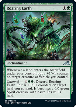 MTG - Roaring Earth - Foil, Kamigawa: Neon Dynasty - Image 1