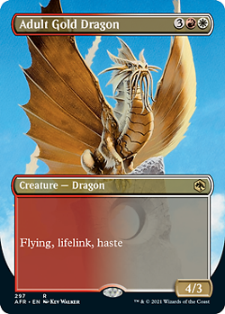 MTG - Adult Gold Dragon - Foil - Borderless, Adventures in the Forgotten Realms - Image 1