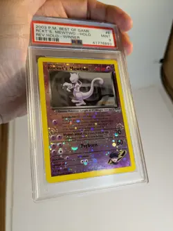 PSA 9 Rocket's Mewtwo 2003 Pokemon Best of Game Promo Reverse Holo Winner #8 - Image 3