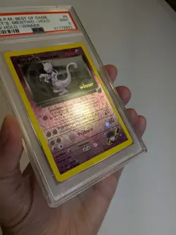 PSA 9 Rocket's Mewtwo 2003 Pokemon Best of Game Promo Reverse Holo Winner #8 - Image 5