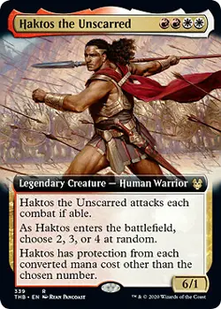MTG - Haktos the Unscarred - Extended Art, Theros Beyond Death - Image 1
