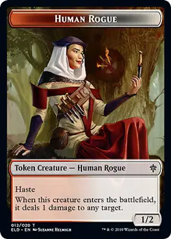 MTG - Human Rogue Token, Throne of Eldraine - Image 1