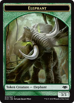 MTG - Elephant Token - Foil, Modern Horizons - Image 1