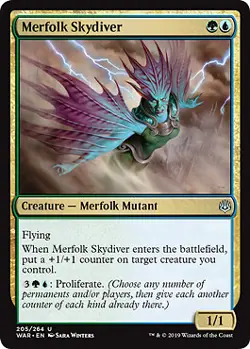MTG - Merfolk Skydiver - Foil, War of the Spark - Image 1