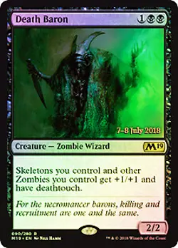 MTG - Death Baron - Foil - Prerelease Promo, Core Set 2019 - Image 1