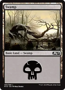 MTG - Swamp (269) - Foil, Core Set 2019 - Image 1