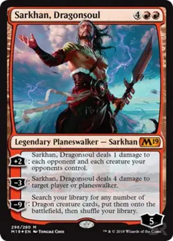MTG - Sarkhan, Dragonsoul - Foil - Planeswalker Deck Exclusive, Core Set 2019 - Image 1