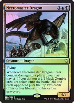MTG - Necromaster Dragon - Foil - Prerelease Promo Dragons of Tarkir - Image 1