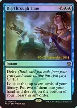 MTG - Dig Through Time - Foil - Prerelease Promo Khans of Tarkir - Image 1