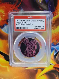 Pokemon Sylveon 2024 Japanese Capsule Vending Vol. 5 Graded Coin PSA 10 - Image 1