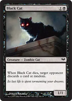 MTG - Black Cat - Foil Dark Ascension - Image 1