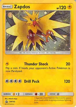 Zapdos SM145 Promo SM Black Star Promos Pokemon MP - Image 1